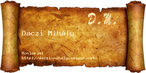 Daczi Mihály névjegykártya